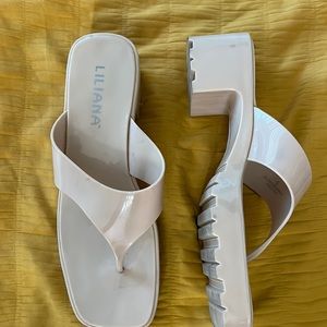 USED Cream Mules